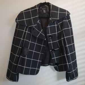 Etcetera black plaid coat/blazer